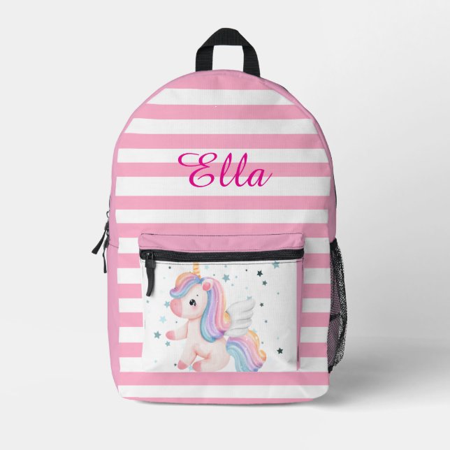 Pink Unicorn-Inspired Girls' Backpack (Front)