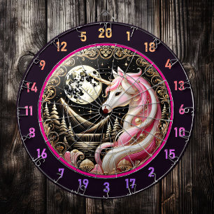 Pink Unicorn Inspires Elegance and Wonder Dartboard