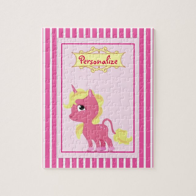 "Pink Unicorn" Jigsaw Puzzle (Vertical)