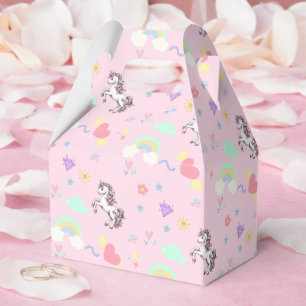 Pink unicorn magical princess  girly birthday kids favour box