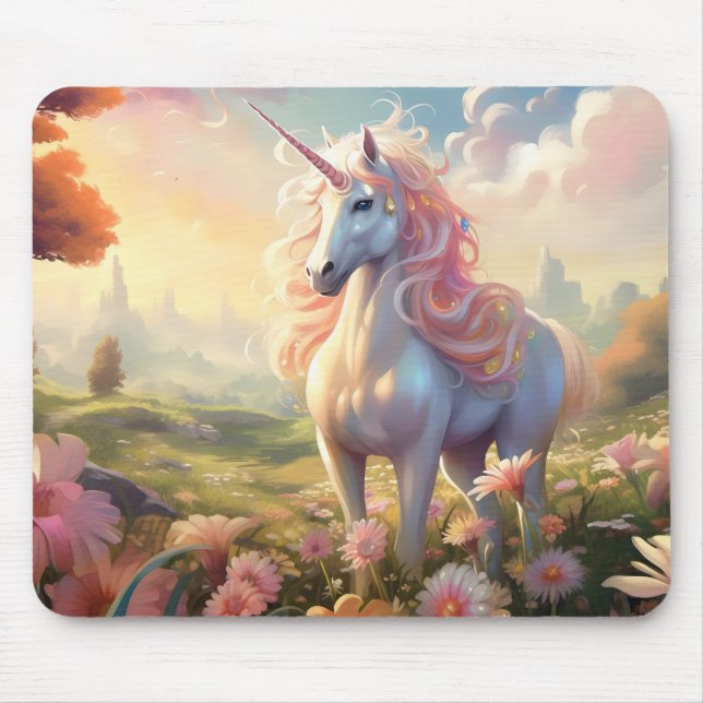 Pink Unicorn Mouse Pad (Front)