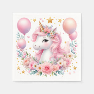 Pink Unicorn Napkin