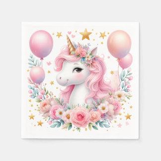 Pink Unicorn  Napkin