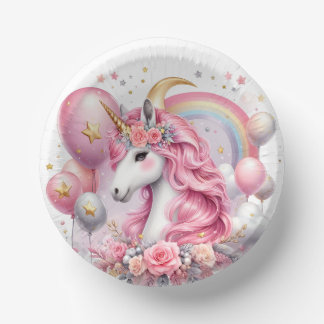 Pink Unicorn  Paper Plate
