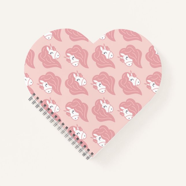 Pink unicorn pattern spiral note book (Front)