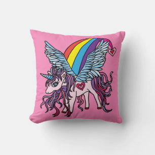 Pink Unicorn Pegasus Cushion