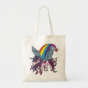 Pink Unicorn Pegasus Tote Bag