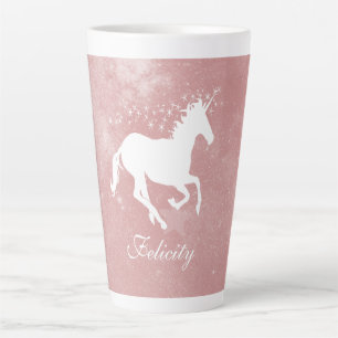 Pink Unicorn Personalised Latte Mug