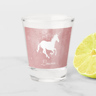 Pink Unicorn Personalised Shot glass