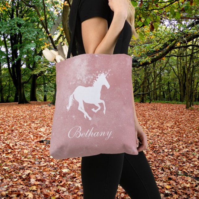 Pink Unicorn Personalised Tote Bag (Pink Unicorn Personalized Tote Bag)