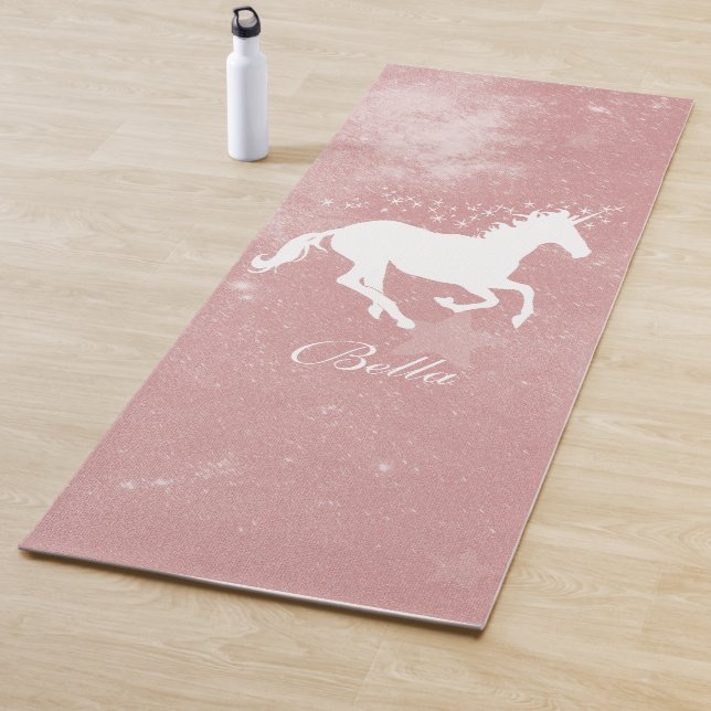 Pink Unicorn Personalised Yoga Mat (In Situ)