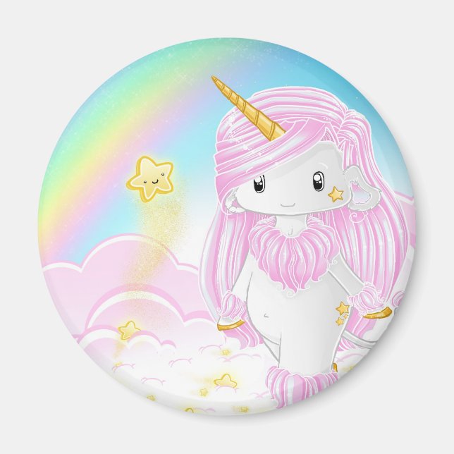 Pink Unicorn Po Magnet (Front)
