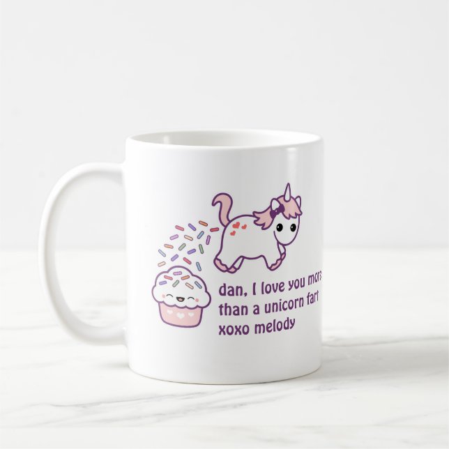 Pink Unicorn Poop Coffee Mug (Left)