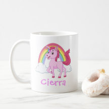 Pink Unicorn Rainbow Personalised Name
