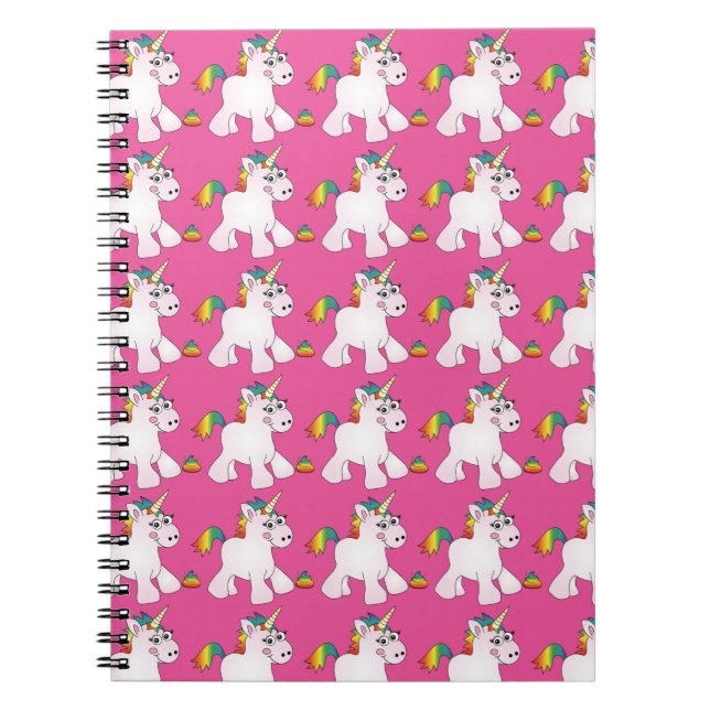 Pink Unicorn Rainbow Poop Note Book (Front)