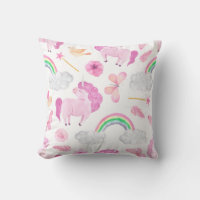Pink Unicorn Rainbows Girly Magical Butterflies