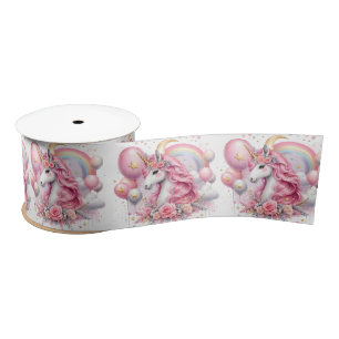 Pink Unicorn  Satin Ribbon