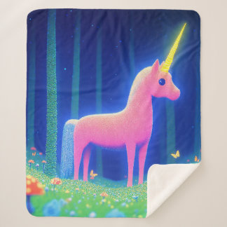 Pink Unicorn Sherpa Blanket