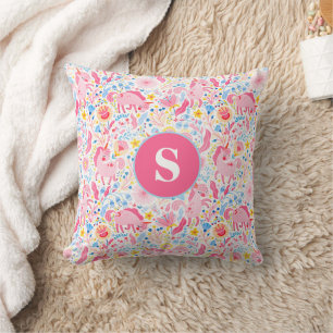 Pink Unicorn Throw Pillow