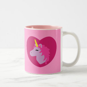 Pink Unicorn Two-Tone Coffee Mug