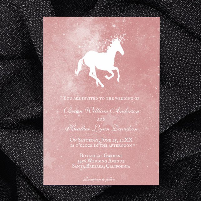 Pink Unicorn Wedding Invitation (Pink Unicorn Wedding Invitation)