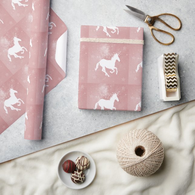 Pink Unicorn Wedding Wrapping Paper (Crafts)