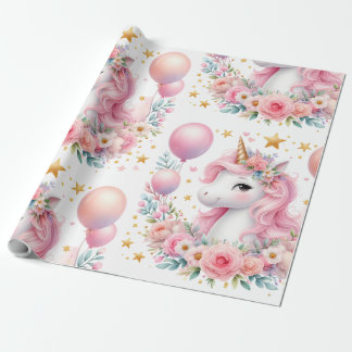 Pink  Unicorn  Wrapping Paper