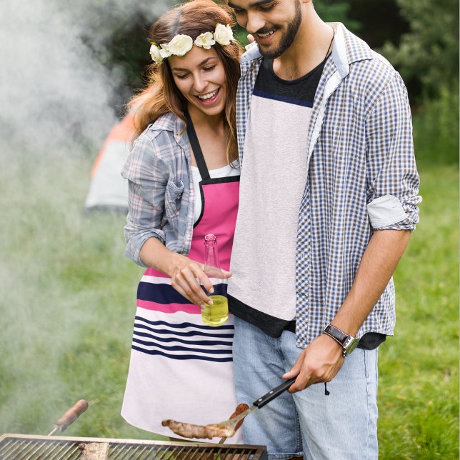 Pink Uniform Stripes Apron (apron)
