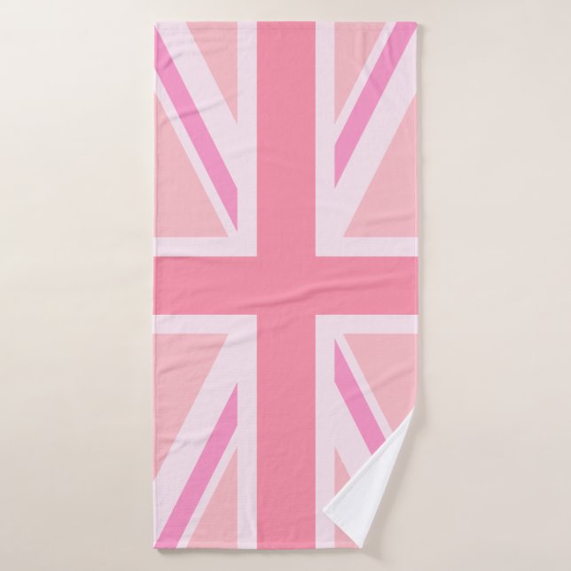 Pink Union Jack/Flag Bath Towel (Bath Towel)