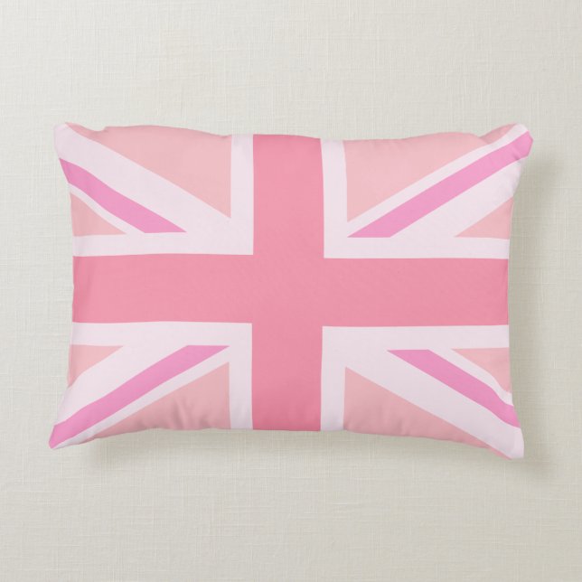 Pink Union Jack/Flag Decorative Cushion (Back)