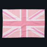 Pink Union Jack/Flag Tea Towel<br><div class="desc">Union Flag (also known as the Union Jack),  British flag in a pink color-way.</div>