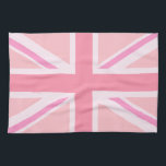 Pink Union Jack/Flag Tea Towel<br><div class="desc">Union Flag (also known as the Union Jack),  British flag in a pink color-way.</div>