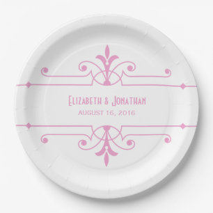 Pink v2 Fancy Ornamental Paper Plates