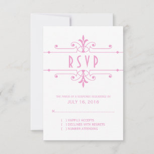 Pink v2 Fancy Ornamental Response Card