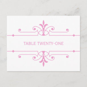 Pink v2 Fancy Ornamental Table Number Postcard