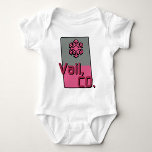 Pink Vail Colorado Baby Bodysuit