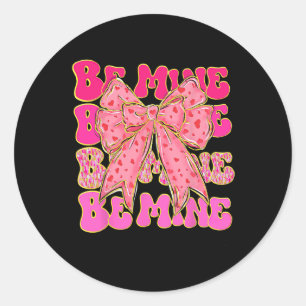 Pink Valentine Coquette Heart  Classic Round Sticker