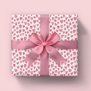 Pink Valentine Heart pattern Wrapping Paper Sheet