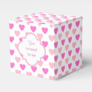 Pink Valentine Hearts Favour Box