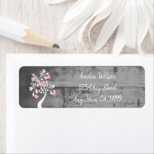 Pink Valentine Hearts Tree Return Address Label