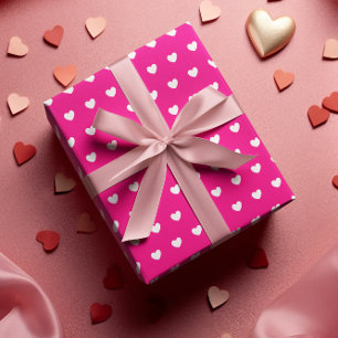 Pink Valentine Hearts Wrapping Paper Sheet