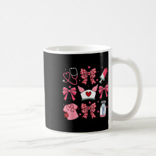 Pink Valentine Nurse Coquette Bow Cupids Favourite Coffee Mug