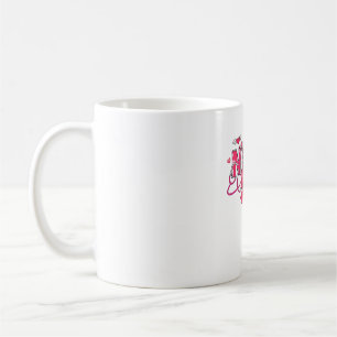 Pink Valentine Nurse, Valentine Coquette Bow Overs Coffee Mug