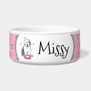 Pink Valentine Old English Sheepdog Dog Grey 1 Fun