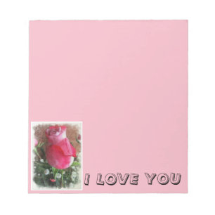 Pink Valentine Rose Notepad