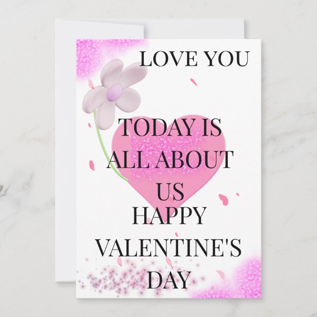 Pink Valentine’s Day Greeting Card | Romantic Love (Front)