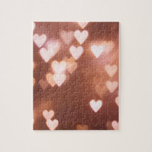 PINK VALENTINE"S DAY HEARTS JIGSAW PUZZLE