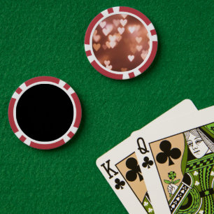 PINK VALENTINE"S DAY HEARTS POKER CHIPS