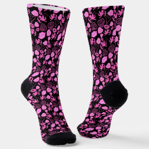 Pink Valentine's Cupid, Heart, Candies Pattern Socks