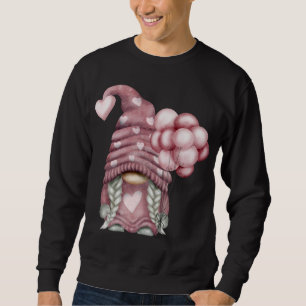 Pink Valentines Day Balloons Cute Love Gnome Sweatshirt